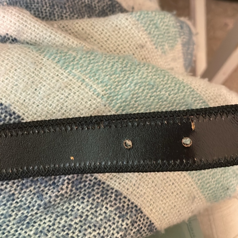 SOLD :: Vintage 80s Wool and Leather Plaid Belt - Picture 9 of 9